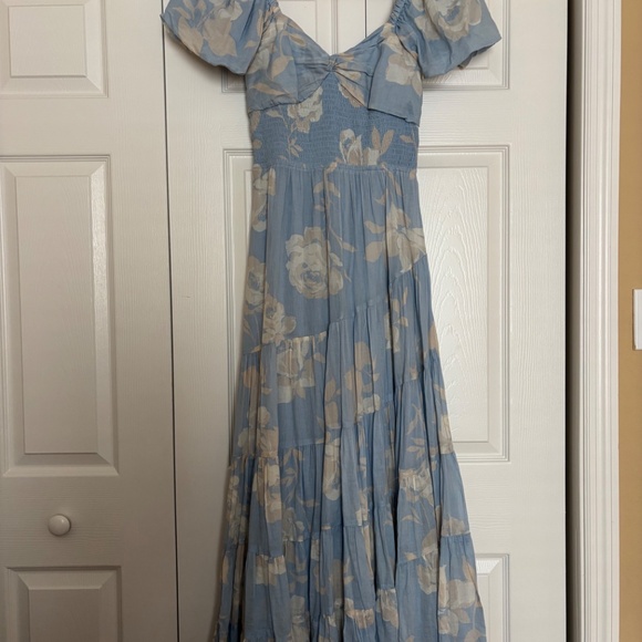 Free People Blue Sundrenched Floral Tiered Maxi Sundress - Picture 8 of 13